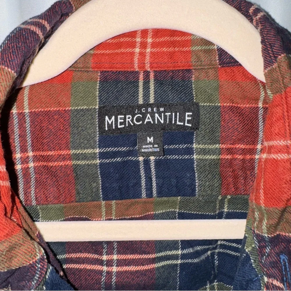 J. Crew Mercantile Orange Flannel Button Down Medium